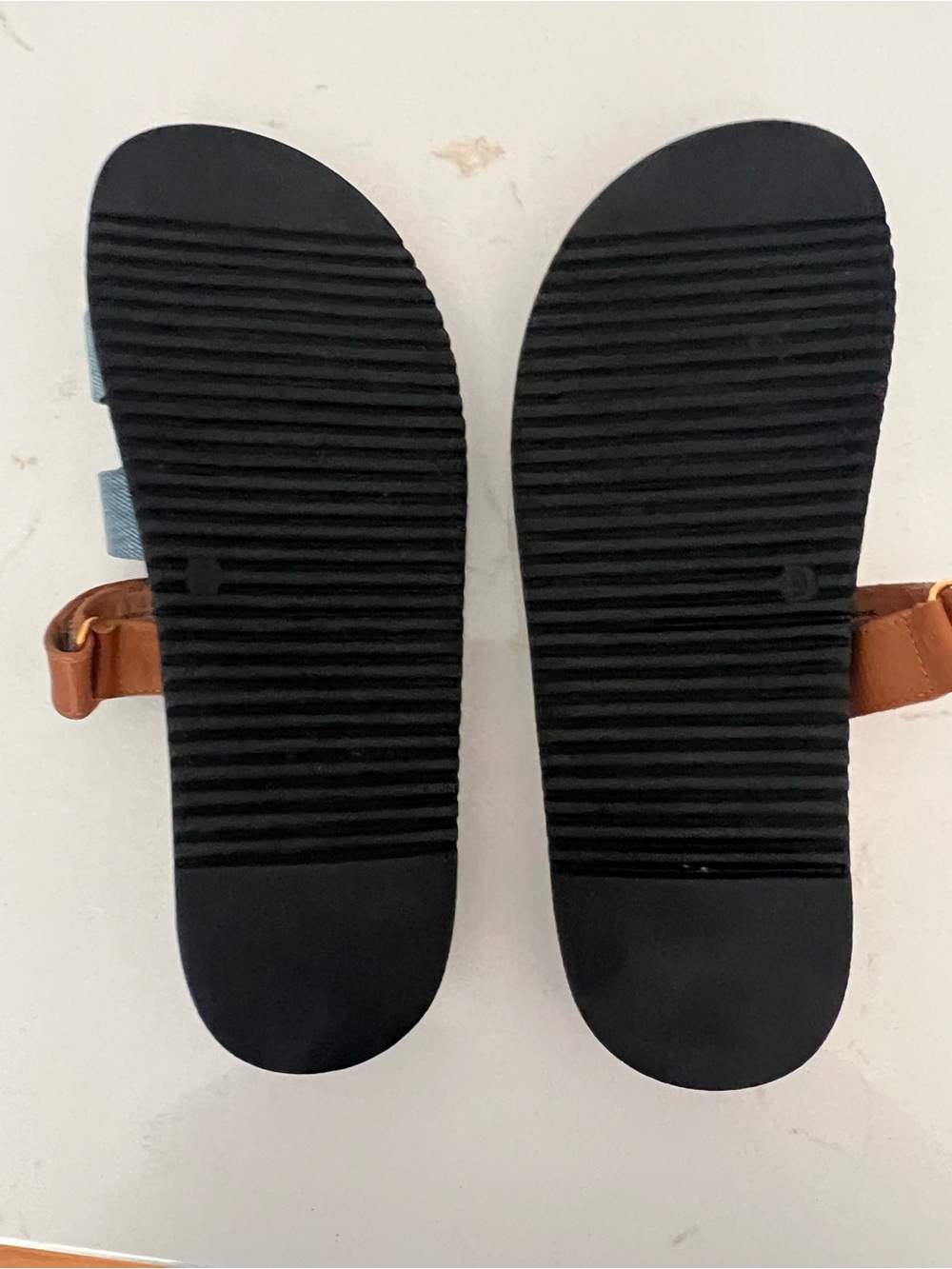 Steve Madden Mayven Denim & Tan Slide Sandals - Picture 4 of 9